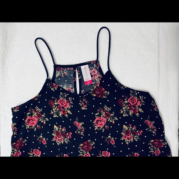 spaghetti strap floral polka dot halter tank NOT ADJUSTABLE & NO CLOSURES pullon - Picture 4 of 15